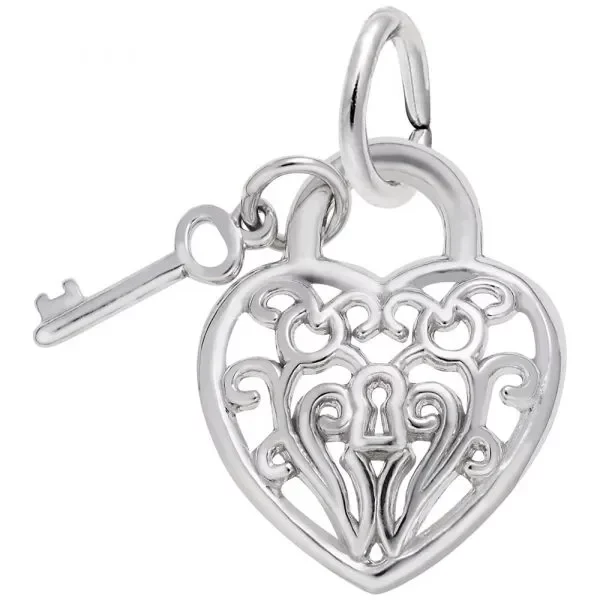 8364 Silver Heart With Key 2D RC 600x600 1