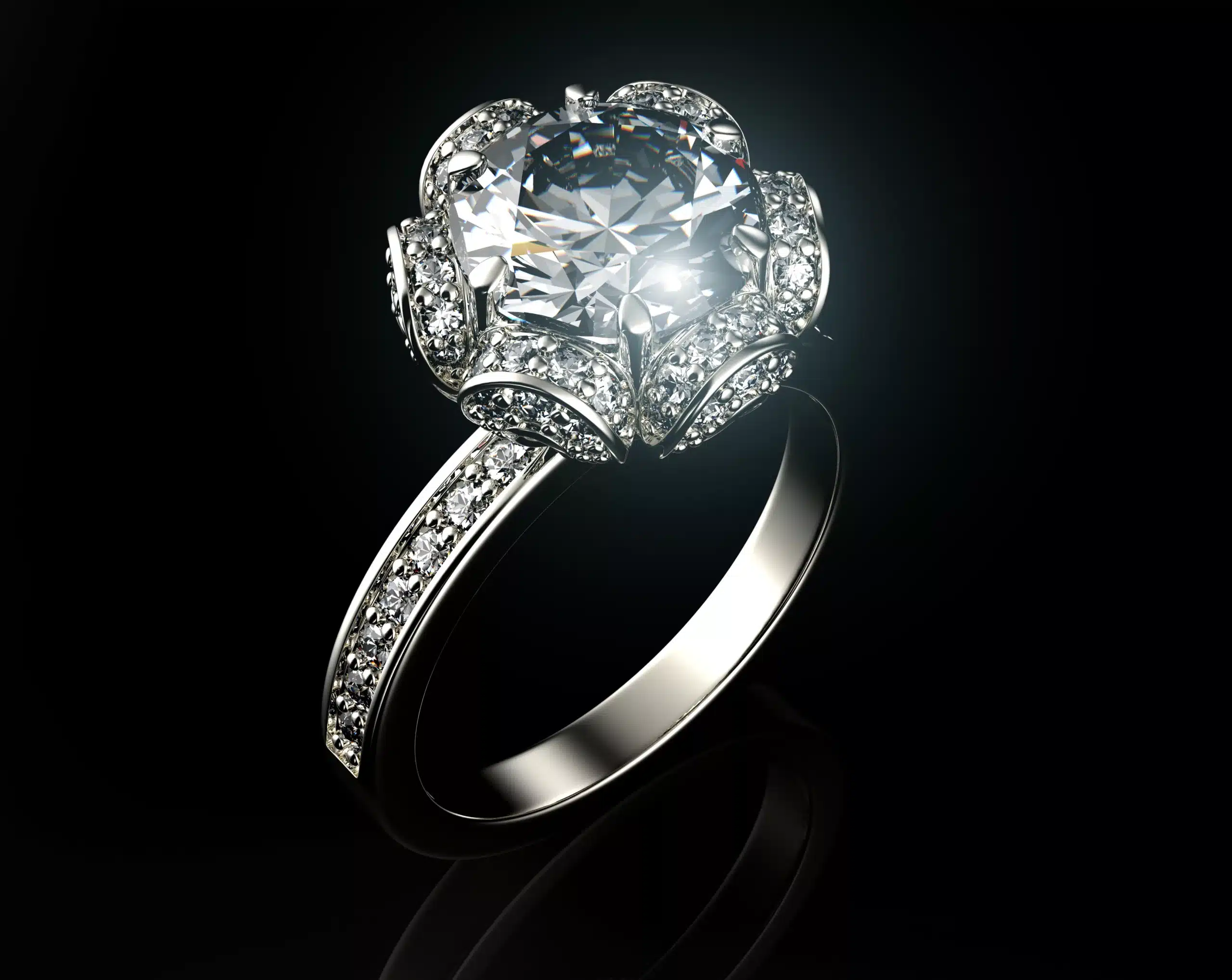  Engagement Ring with moissanite